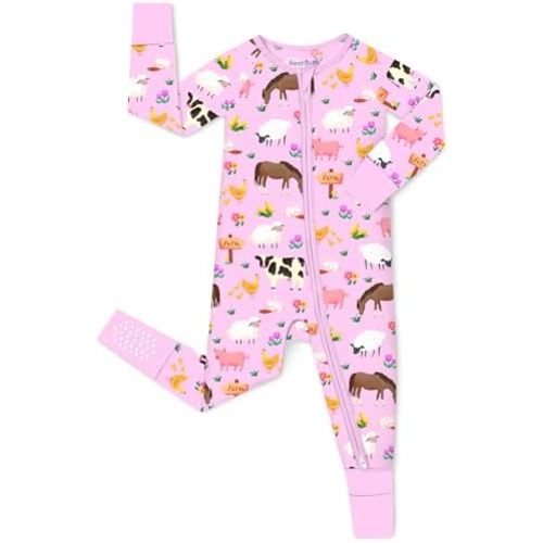 Bamboo Viscose Convertible Baby Footies Pajamas, footies for babies, Zipper Pajamas Baby Girls 0-24M