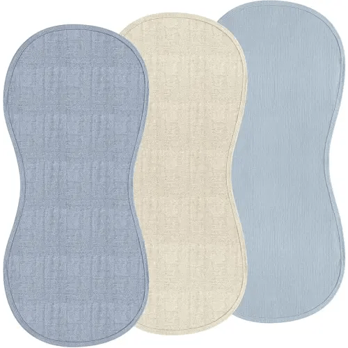 3 Pcs Changing Pad Liners Fits in Peanut Shape Changing Pad Waterproof Diaper Mats Organic Cotton Peanut Mats are Warm on a Baby's Back, Washable Reusable(Elegant Style,Blue)