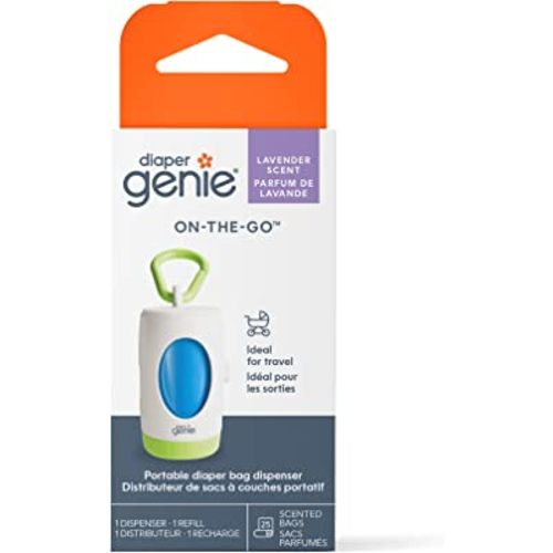Diaper Genie Portable Diaper Bag Dispenser - Includes a refill with 25 lavender-scented disposable bags