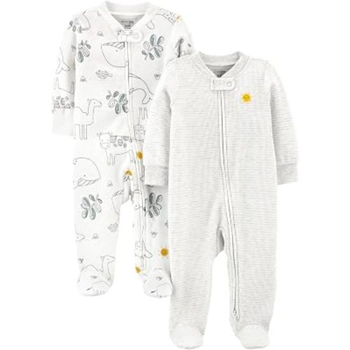 Simple Joys by Carter's Baby-Boys 2-Pack 2-Way Zip Thermal Footed Sleep and PlayBaby and Toddler Sleepers