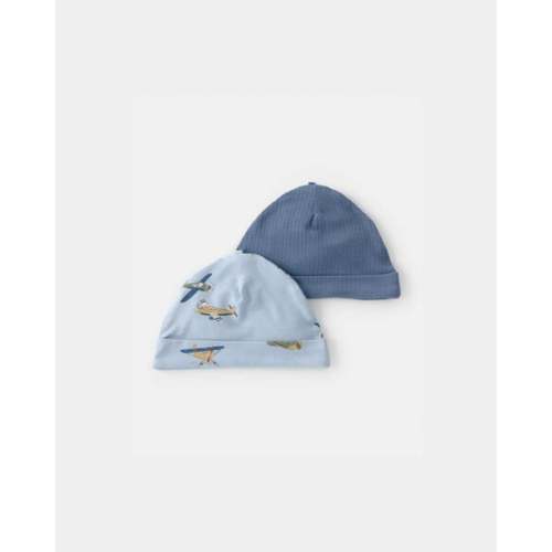 Baby Boy 2-Pack Plane PurelySoft Caps - Blue | Carter's