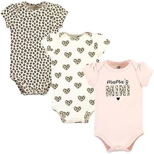 Hudson Baby baby-girls Cotton Bodysuits 3-pack