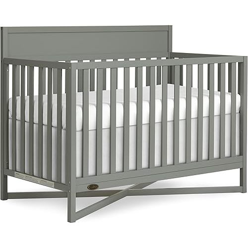 Dream On Me Owen 5-in-1 Convertible Full-Size Baby Crib in Sea Grass, GreenGuard Gold & JPMA, Converts to Toddler, Day, & Full-Size Bed Non-Toxic Paint, Safe Sleep Environment
