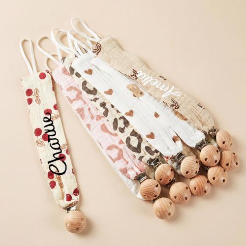 Personalized Pacifier Clip with Name: Cotton Baby Accessory