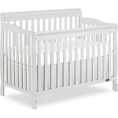 Dream On Me Ashton 4-In-1 Convertible Crib In Grey, Greenguard Gold, JPMA Certified, Non-Toxic Finishes, Features 4 Mattress Height Settings, Made Of Solid Pinewood