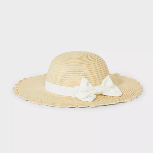 Cat & Jack Girls' Scalloped Edge Paper Straw Hat