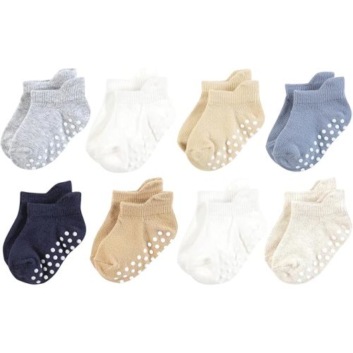 Touched by Nature Unisex Baby Organic Cotton Socks with Non-Skid Gripper for Fall Resistance