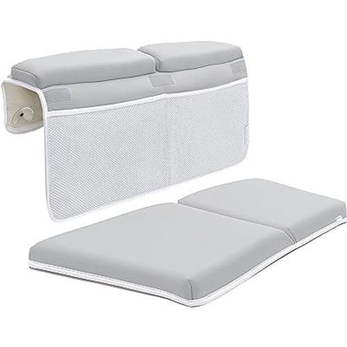 Complete Bathtime Essentials 7 Piece Set Includes Bath Kneeler and Elbow Rest Bath Spout Cover, Baby Shampoo Cover, Baby Shampoo Sprinkler, Bath Thermometer and Baby Letters and Numbers