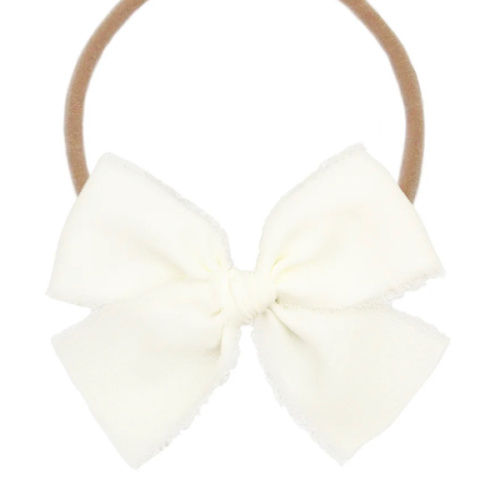 Chiffon Bow - Dove White Headband