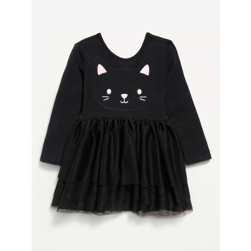 Long-Sleeve Graphic Tutu Dress for Toddler Girls