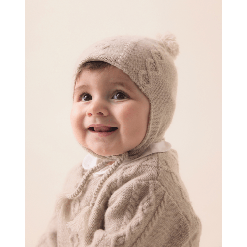 Bowie Cable Knit Romper - Oat Brown | Marie-Chantal
