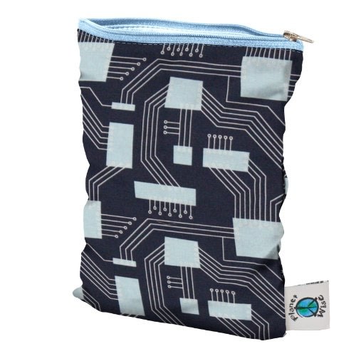 Planet Wise Diaper Wet Bag - Organic Navy Circuits 