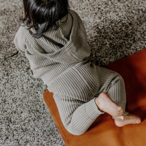 Goumikids Organic Cotton Knit Pants, Color: Ash, Size: 0-3m