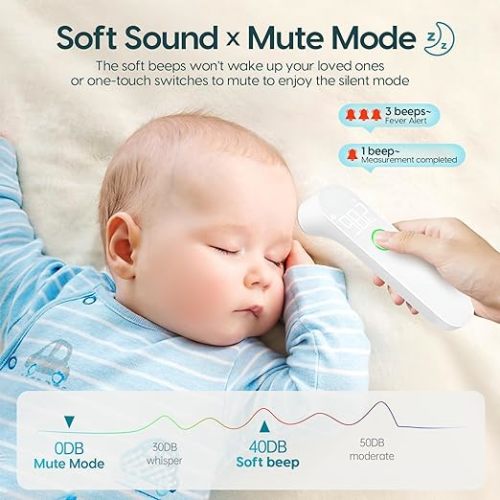 Digital Thermometer for Adults and Kids, Fast Accurate Baby Thermometer with Fever Alarm & Mute Mode, FSA Eligible, Lifetime Support -Take Quick Temperature Easily - White