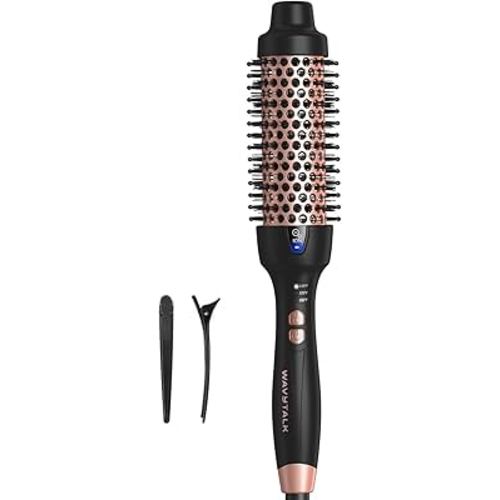 Wavytalk Updated Version Thermal Brush for Blowout Look, Blowout Express 1.5 Inch Ionic Thermal Round Brush Makes Hair Smoother Get Natural Curls, Dual Voltage, Easy to Use