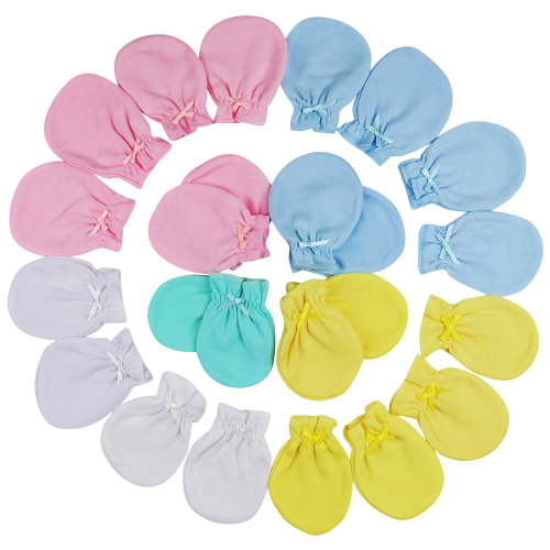 ToBeInStyles Pack of 4 Newborn Infant Baby Ultra-Soft Cotton Anti-Scratch Mitten Gloves - Pastel