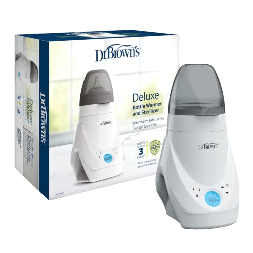 Dr. Brown's Deluxe Baby Bottle Warmer and Sterilizer | Warm Formula, Breast Milk, and Baby Food Jars + Sterilizer Function (Packaging May Vary)