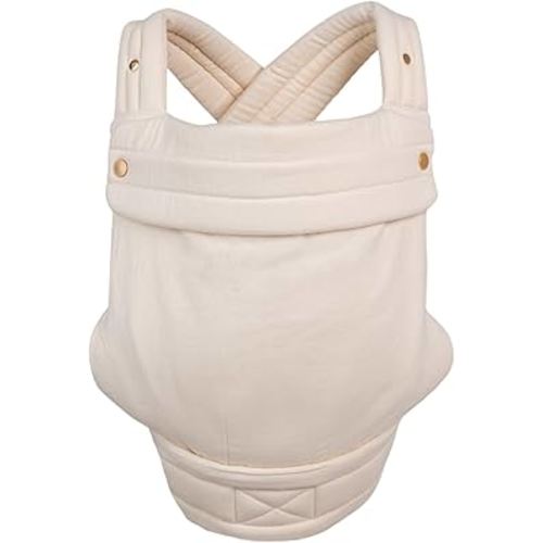 Mabē Monarch Ergonomic Baby Carrier – Premium Cotton Soft Structured Newborn to Toddler Carrier with Hip-Healthy Design, 3 Carry Positions (7-35lbs), Lightweight & Breathable, (Ivory)