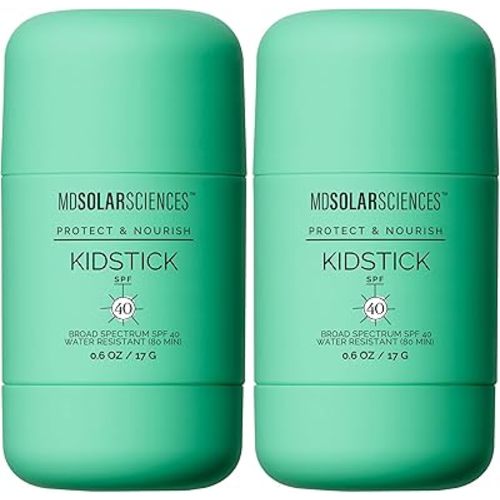MDSolarSciences Mineral KidStick SPF 40 | Gentle Sunscreen Stick for Kids | Zinc Oxide,Vitamins C & E-| Easy Glide On,Broad-Spectrum,Fragrance-Free,Mess-Free Sun Protection-| 0.6 oz,(Pack of 2)