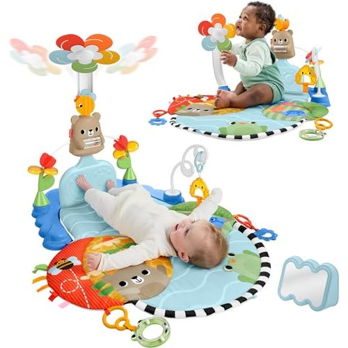 Fisher-Price Baby Play Mat 3-in-1 Kick & Sway Gym Sensory Activity Toys for Newborn Developmental Play Infants Ages 0+ Months
