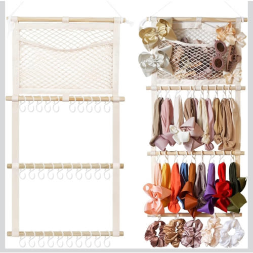 kangaroo Headband Holder Hair Bows Organizer for Baby Girls Large Capacity Bow Holder Hair Accessories Wall Hanging Organizer for Toddler Baby Girl Nursery Room Decor