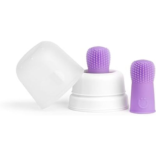 Ubbi Baby Silicone Finger Toothbrush with Storage Case, Smoothie Purple