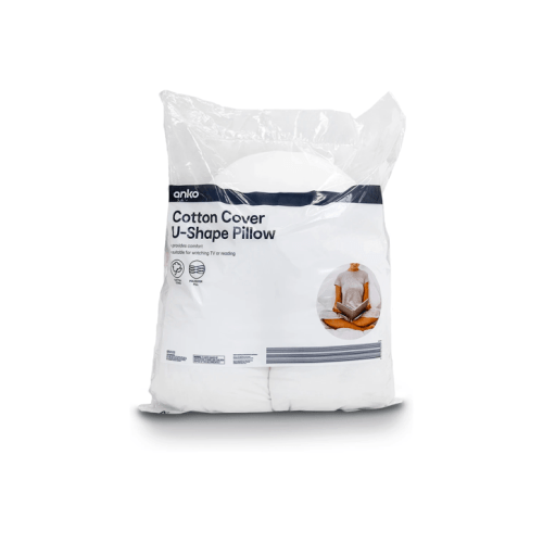 Cotton Cover U-Shape Pillow - White