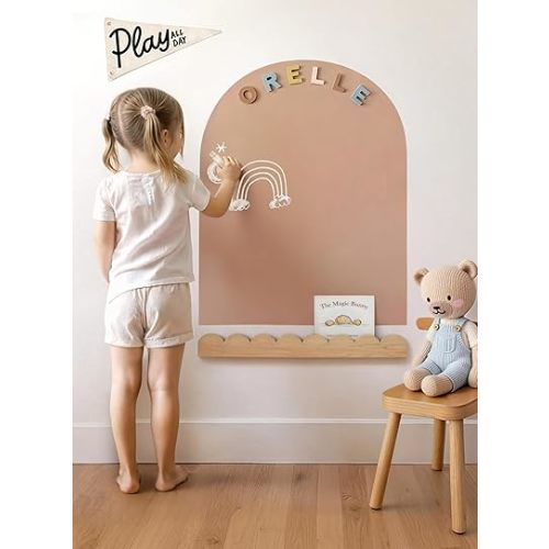 Orelle MagicWall | Magnetic Arch Wall Decal – Repositionable & Renter-Friendly | Peel & Stick Magnetic Wall Decal Chalkboard | Playroom Essentials | Midi 20 x 26” | Mocha