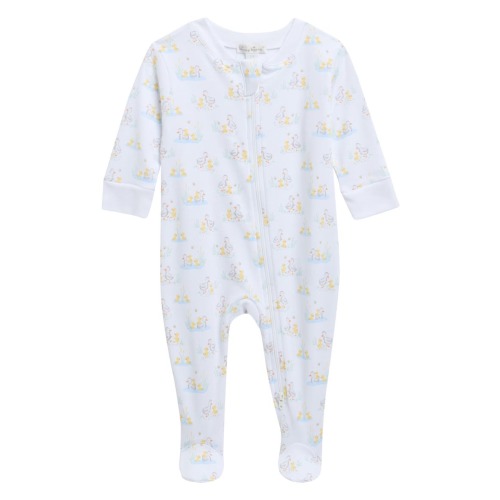 Pima Cotton Zip Footie, 3-6M