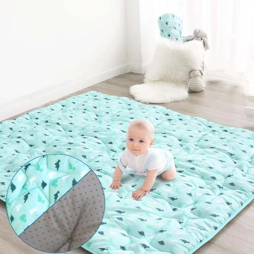 Baby Play Mat for Boys Girls, 50" x 50" baby Play Mat for Playpen, One-Piece Crawling Play Mat for Baby, Non Slip Kids Play Mat, Toddlers, Dinosaur
