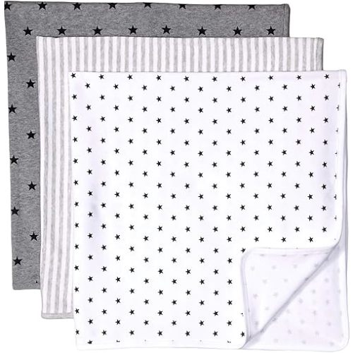 Amazon Essentials Unisex Kids' Swaddle Blankets, Pack of 3