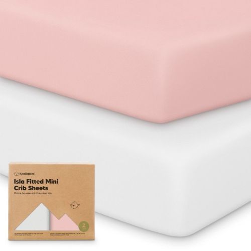 KeaBabies 2-Pack Isla Mini Crib Sheets, Pack and Play Sheets Fitted, Pack N Play Sheets, 38x26 Fitted Crib Sheet