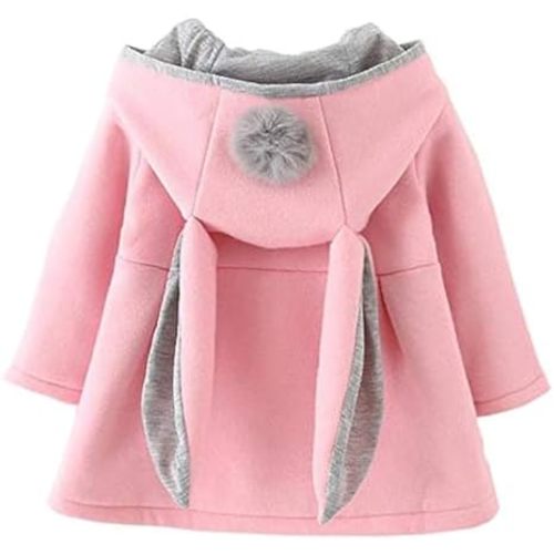 CoKate Infant Baby Girl Fall Winter Hooded Coat Sweet Rabbit Jackets Outerwear