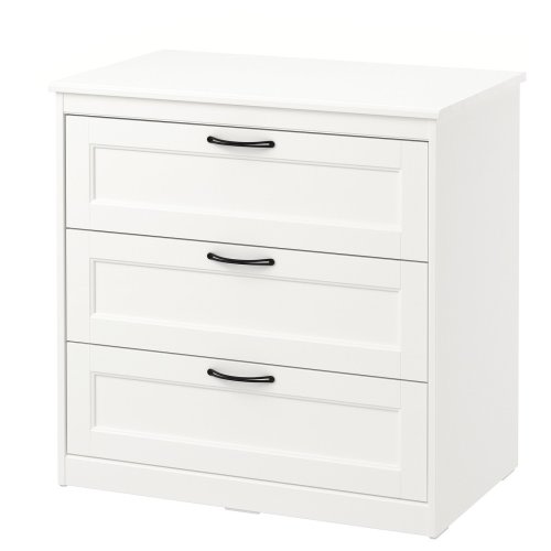 SONGESAND 3-drawer dresser - white 32 1/4x31 7/8 "