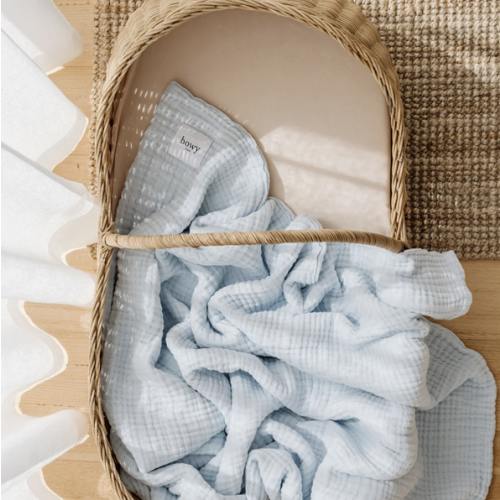 Muslin Bubble Blanket - Powder Blue