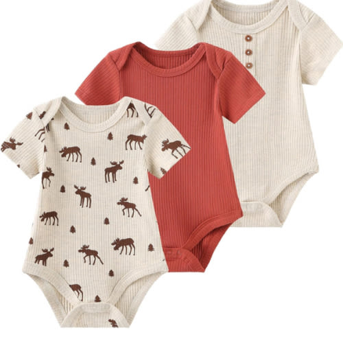 Baby Bodysuit Boy Girl Clothes Soft Newborn Infant Outfit Short Sleeve Romper