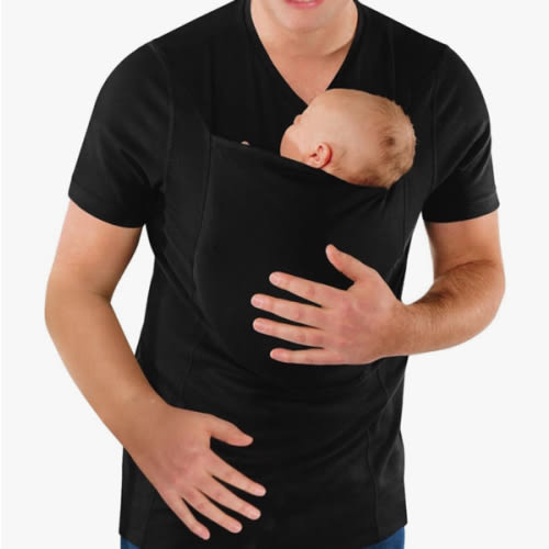 Mens Dad Shirts Baby Carrier Shirt Short Sleeve Skin to Skin New Dad Gifts T-Shirt with Pocket
