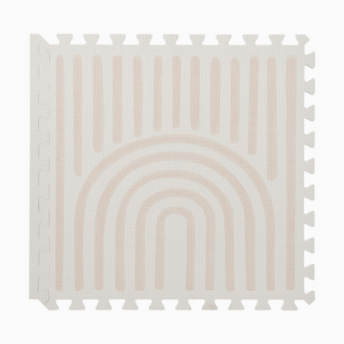 Toddlekind Haven Foam Play Mat | Linear Collection - Linen, 4X6