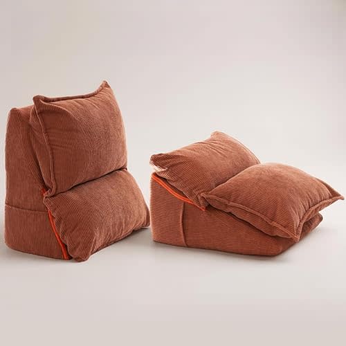 Orthopedic Bed Reading Pillow, Backrest Wedge Pillow for Bed Sitting, Back Support Pillow for Sleeping, Acid Reflux, Snoring,Reading (Orange)