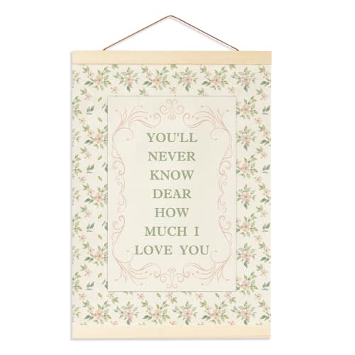 Pink Vintage Wildflower Nursery Decor Banner For Girls, Baby Girl Room Decor, Toddler Girl Room Decor, Playroom, You'll Never Know, Dear, How Much I Love You Hanging Flag Banner