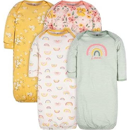 Gerber Baby Girls' 4-pack Sleeper Gown