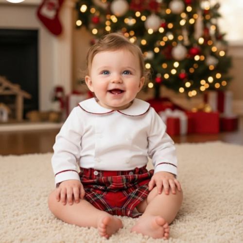 Spanish Tartan Shorts + Shirt – Ella Marina Baby