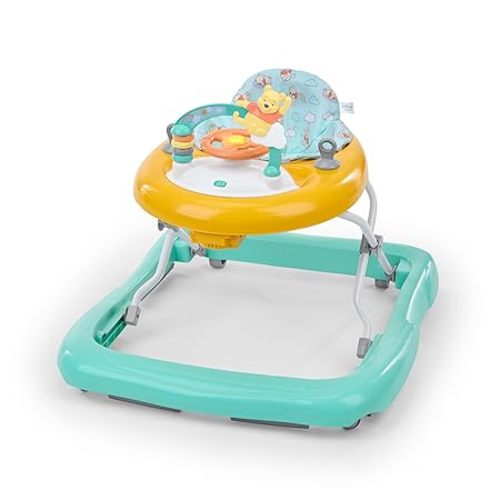 Bright Starts Disney Baby Mickey Mouse Original Bestie 2-in-1 Baby Activity Walker - Easy Fold Frame and Removable -Toy Station, 6 Months and up