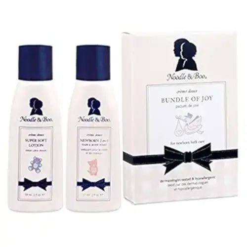 Noodle & Boo Bundle of Joy Newborn Baby Gift Set ; Newborn 2-in-1 Hair & Body Wash, Super Soft Baby Lotion