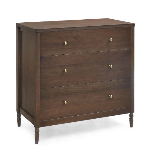 Open Box Delta Children Serena 3 Drawer Dresser with Changing Top, Teak Brown