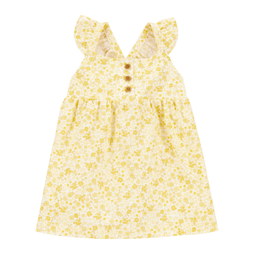 Baby Girl Floral Flutter Dress - Yellow - Carter's | Carter's