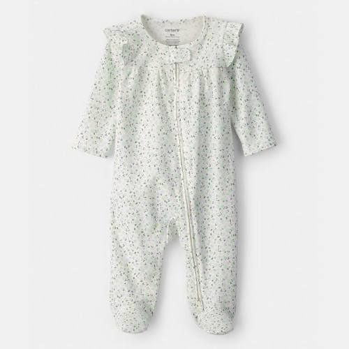 Baby Girl Carter's Floral 2-Way Zip Cotton Sleep & Play Pajamas