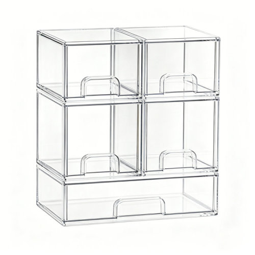 Tooloton 5-Pack Acrylic Baby Bottle Storage Organizer, Stackable Clear Drawer Container for Countertop, Vanity, Bathroom, Cabinet & Pantry, 2S2M1L & Reviews | Wayfair