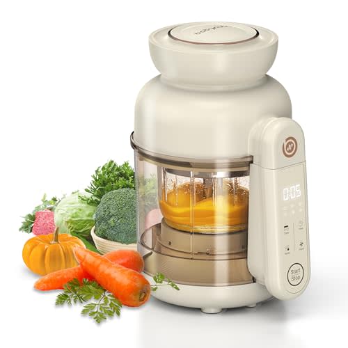 BabyNutri All-in-One Baby Food Maker, Glass Food Mills, Blender & Steamer, Auto Cooking, Easy Cleaning, Dishwasher Safe, Touch Screen Control for Home Cooking