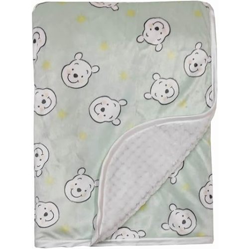 Disney Cudlie Baby Winnie The Pooh MNK/Waffle with Satin Edge Blanket with Dreamer Print